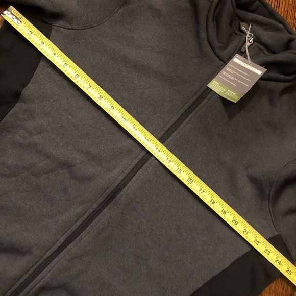 EDDIE BAUER Men’s Grey Black Heathered Stretch Fleece Full Zip Hooded Jacket XL - Picture 9 of 11